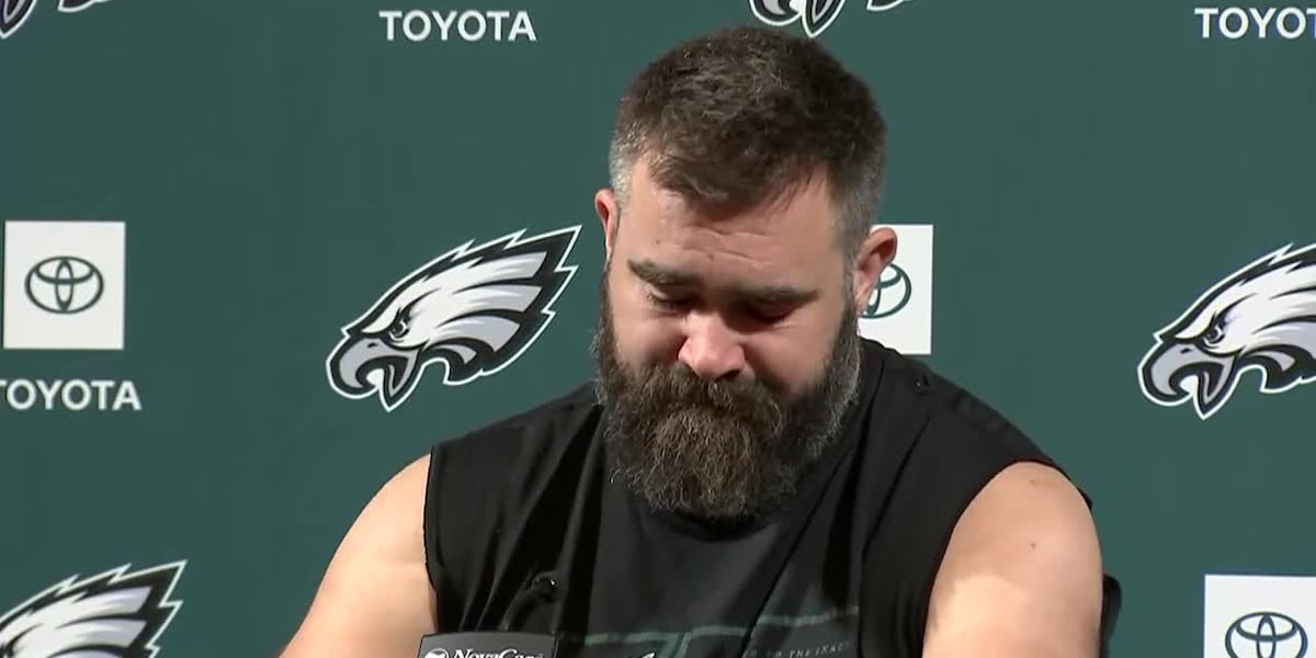 Jason Kelce gives tearful goodbye to football in retirement announcement [Video]