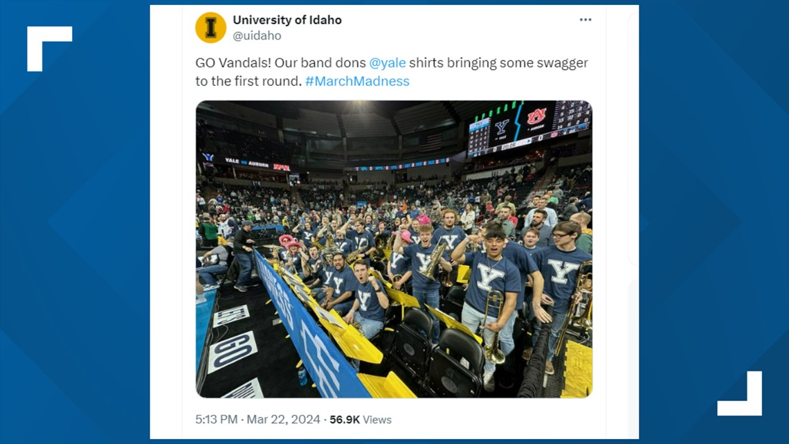 Why was the Idaho band filling in for Yale in NCAA Tournament? [Video]