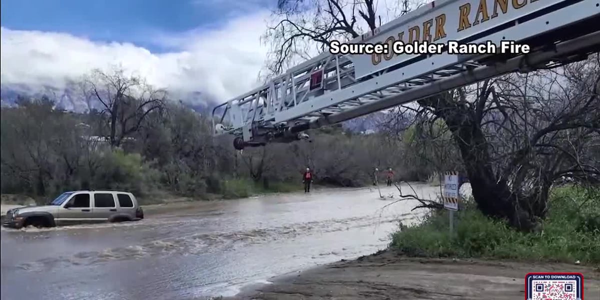 Golder Ranch responds to swift-water rescue, warns drivers Turn Around, Dont Drown [Video]