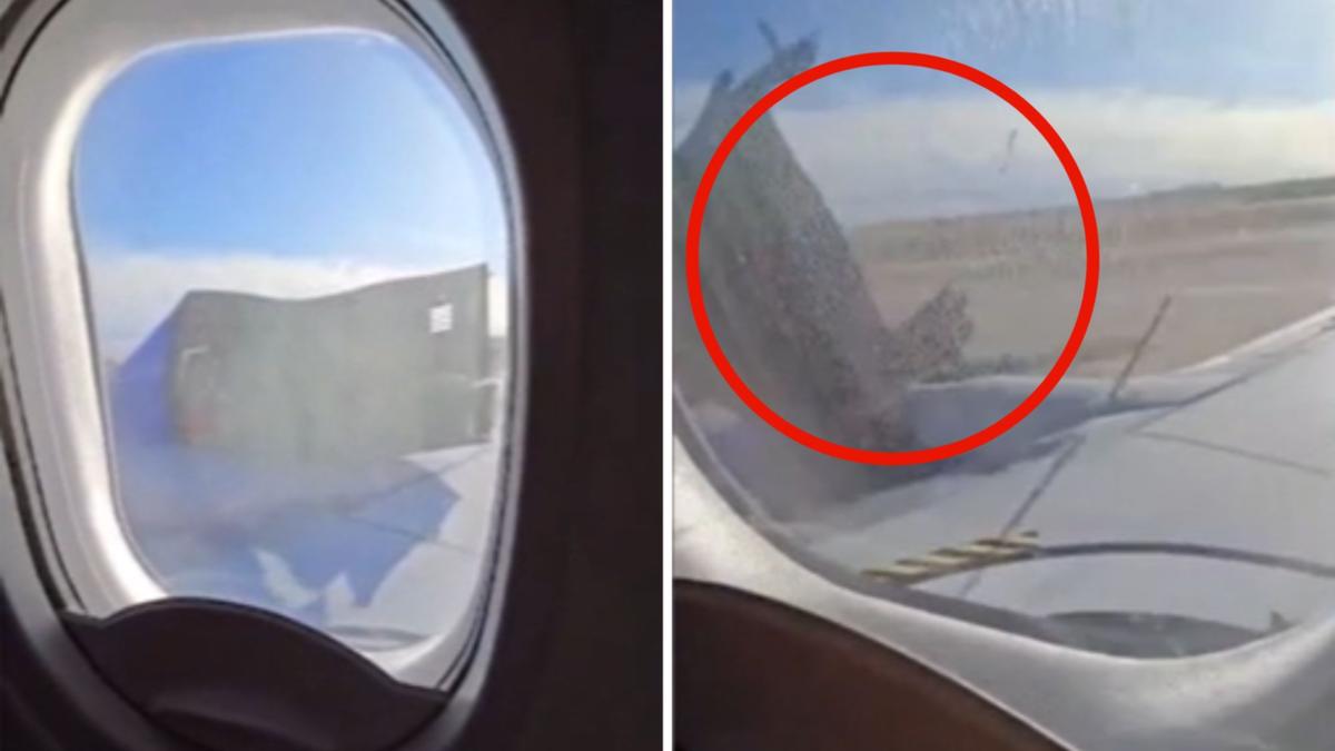Passenger films terrifying moment engine cover falls off Boeing plane in the US [Video]