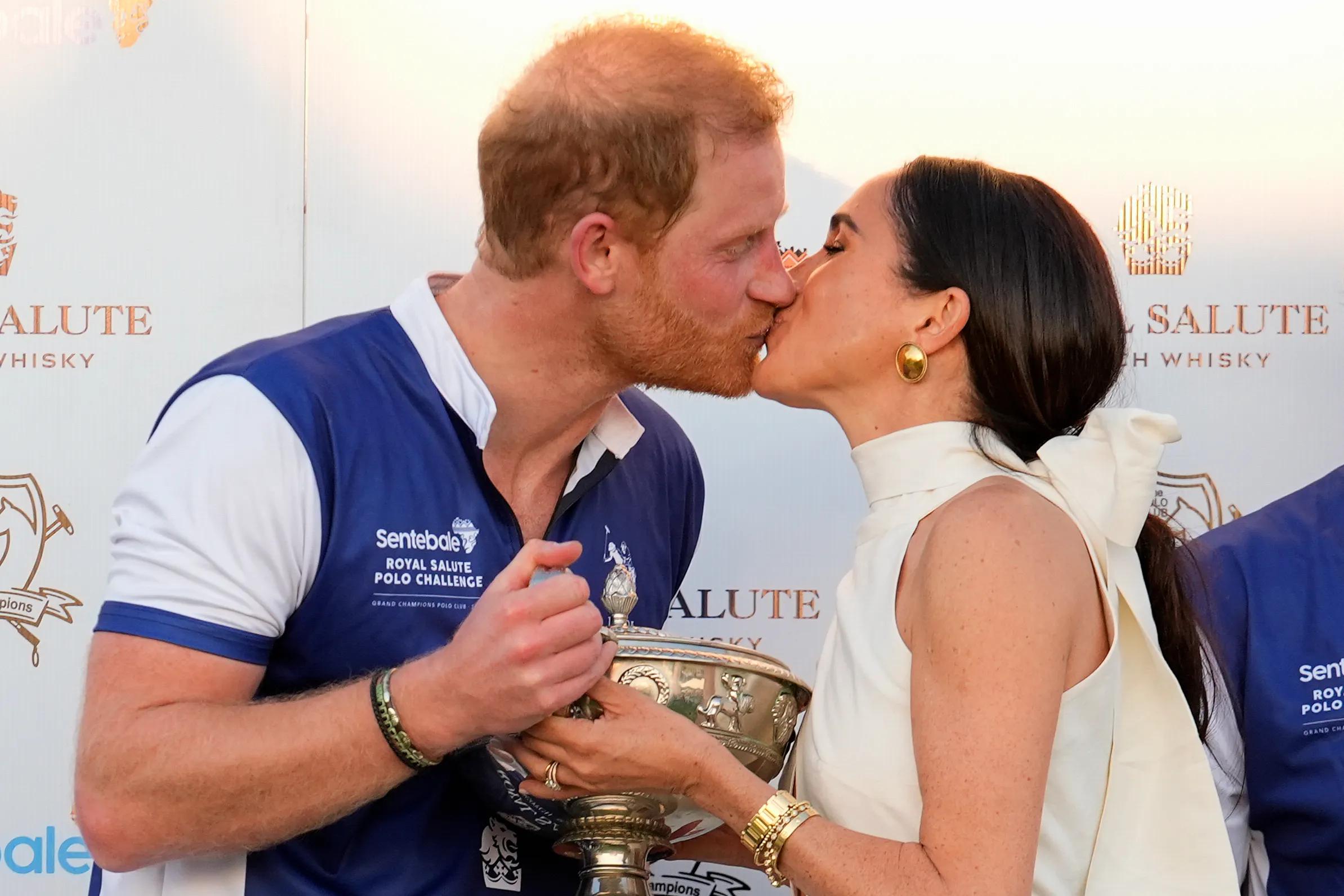 Prince Harry and Meghan Markle share kiss after charity polo match in Miami [Video]