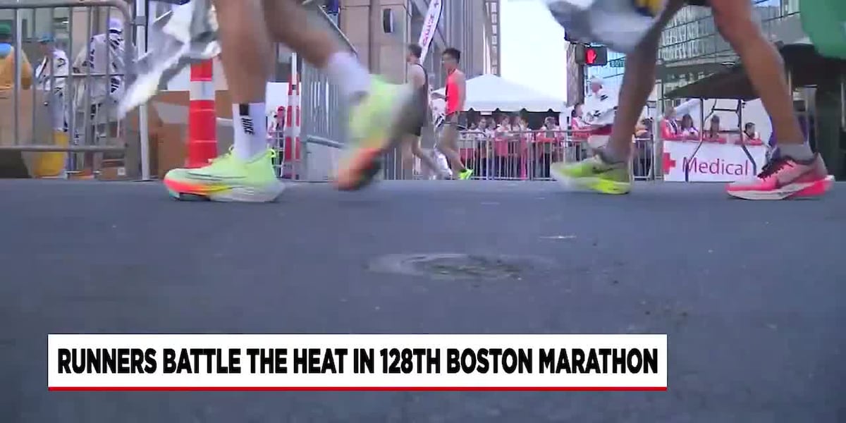 Boston Marathon runners battle the heat [Video]