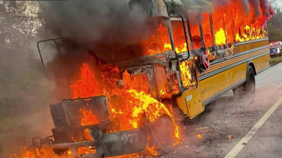 School bus catches on fire at the Jersey Shore  NBC10 Philadelphia [Video]