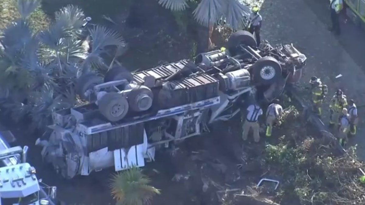 Rollover crash on Don Shula Expressway injured vacuum truck driver  NBC 6 South Florida [Video]