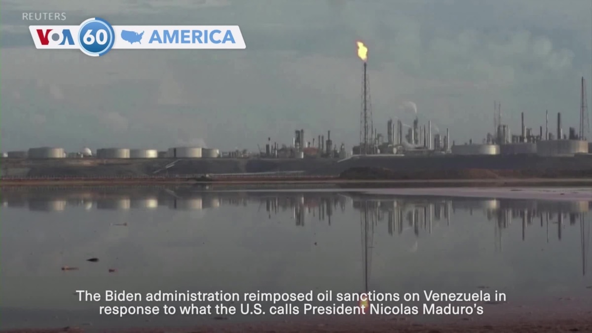 VOA60 America – US reimposes oil sanctions on Venezuela [Video]