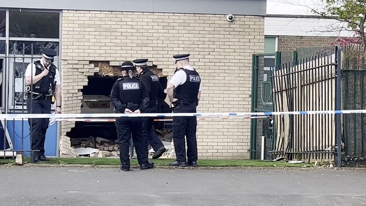 Emergency services at scene after car crashes into Liverpool school | News [Video]
