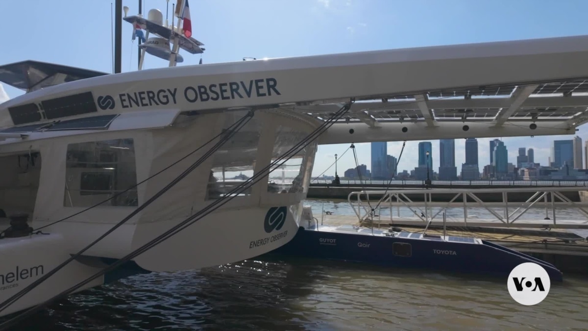 Green Energy Observer vessel docked in NYC for Earth Day [Video]