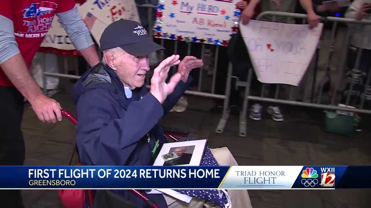 Veterans aboard Triad Honor Flight of 2024 receive warm welcome home in Greensboro [Video]
