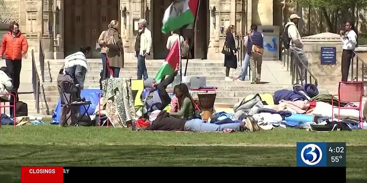 Pro-Palestinian protests continue at Yale [Video]