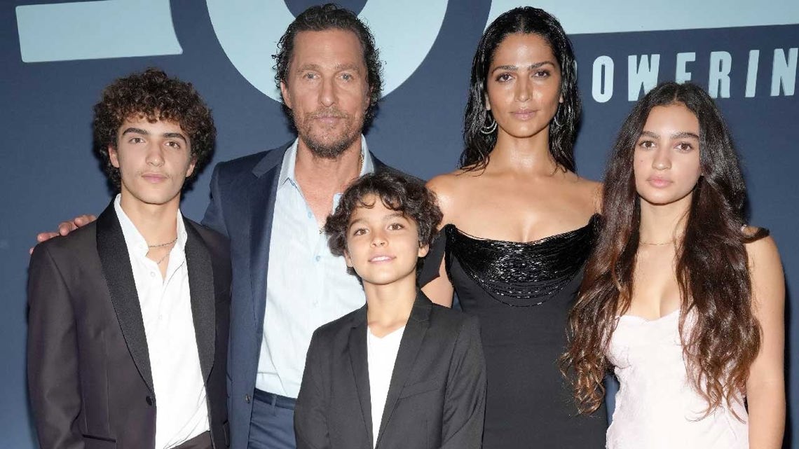 Matthew McConaughey and Camila Alves Make a Rare Red Carpet Appearance With Their 3 Kids [Video]