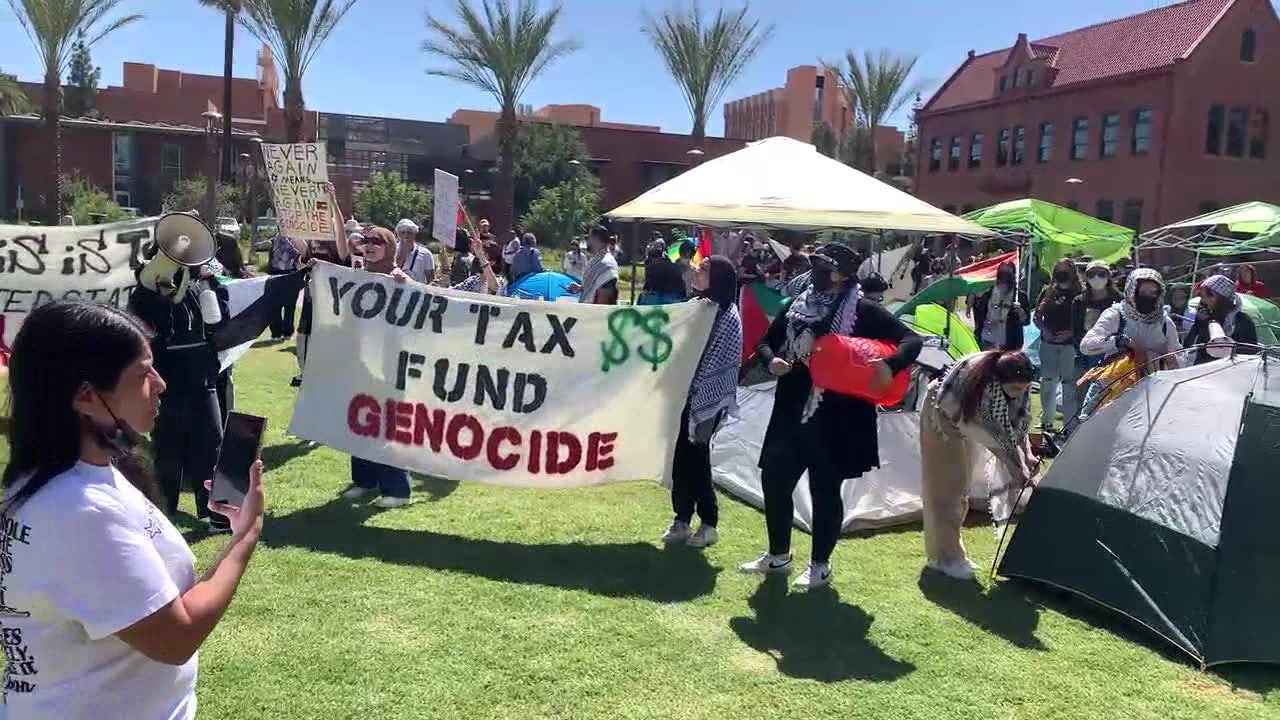 Pro-Palestinian protesters gather at ASU Tempe [Video]