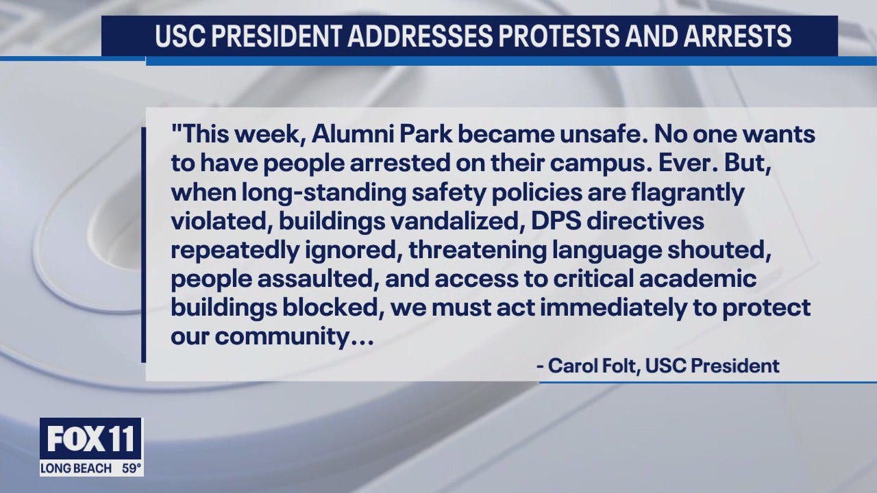 USC President responds to protests [Video]