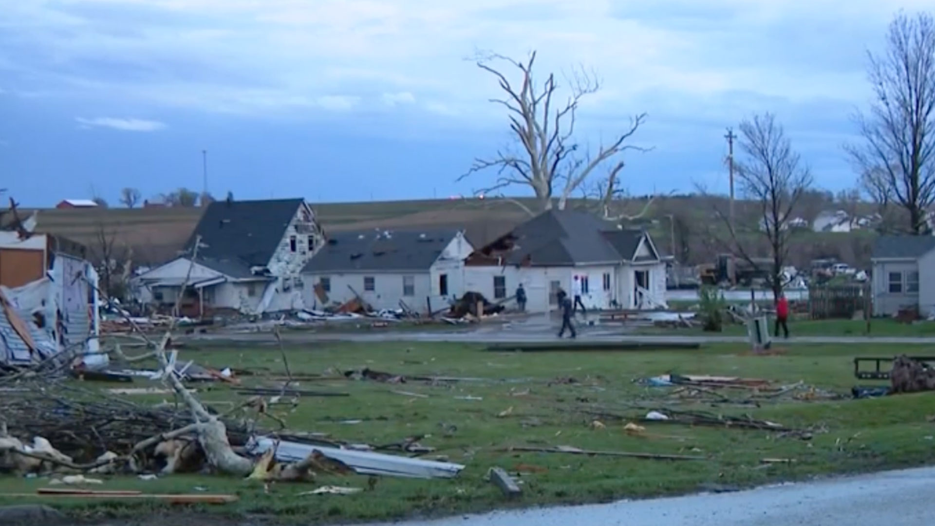 Wild video of tornado-ravaged Minden after storm rips through Iowa town toppling homes and triggering power outages
