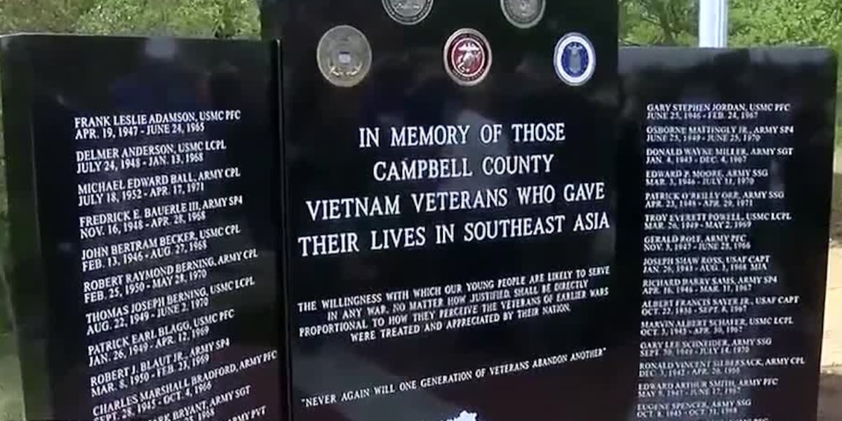 Vietnam Veteran Memorial unveiled at Tower Park in Fort Thomas [Video]