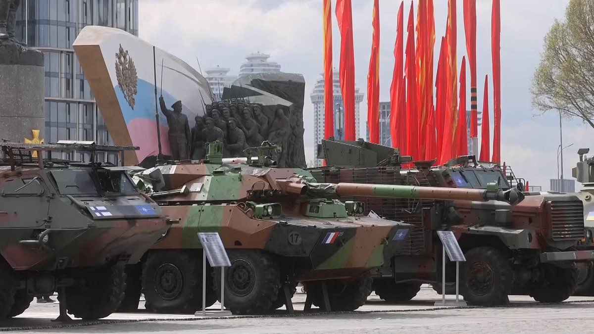 Captured British armoured cars and American tanks are put on display in Moscow after being seized from Ukrainian forces as part of a new exhibit that claims Russia’s victory is inevitable [Video]