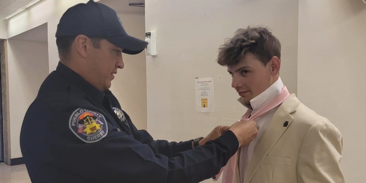 Picture perfect! Pueblo County deputy helps teen tie his tie for prom [Video]