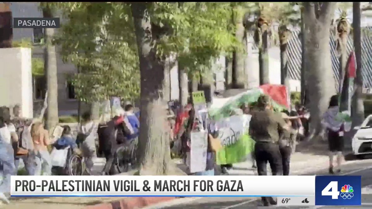 Pro-Palestinian vigil and march for Gaza in Pasadena  NBC Los Angeles [Video]