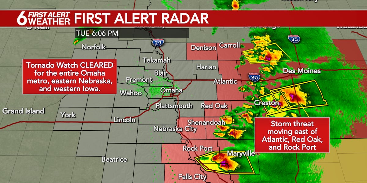 Tornado Watch cleared for the enitre Omaha metro [Video]