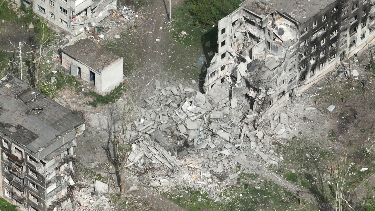 Drone footage shows devastation in Ukraine’s strategic eastern city of Chasiv Yar as Russians near [Video]