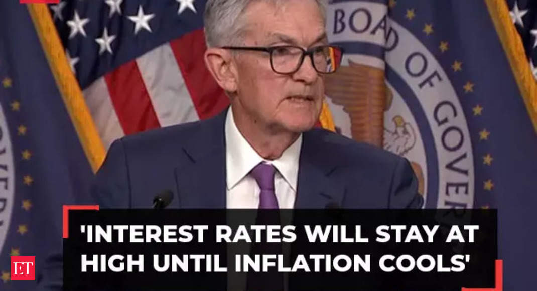 US Fed keeps interest rates at 23-year high; ‘will stay at high until inflation further cools’, says Powell – The Economic Times Video