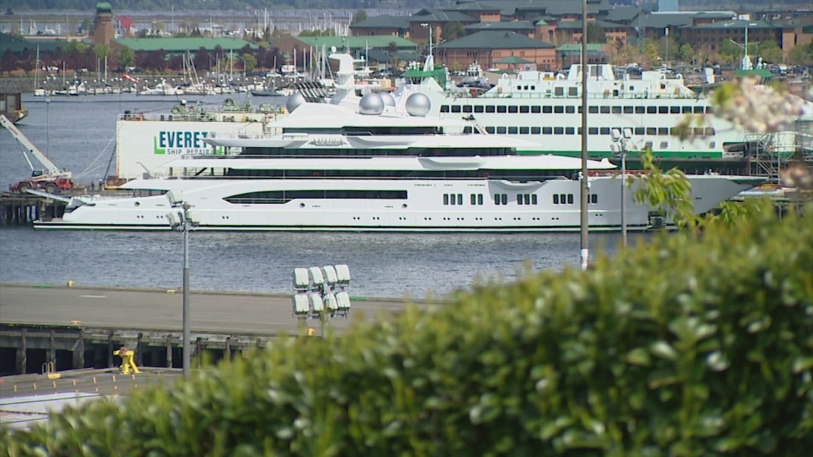 Seized superyacht docked in Everett [Video]