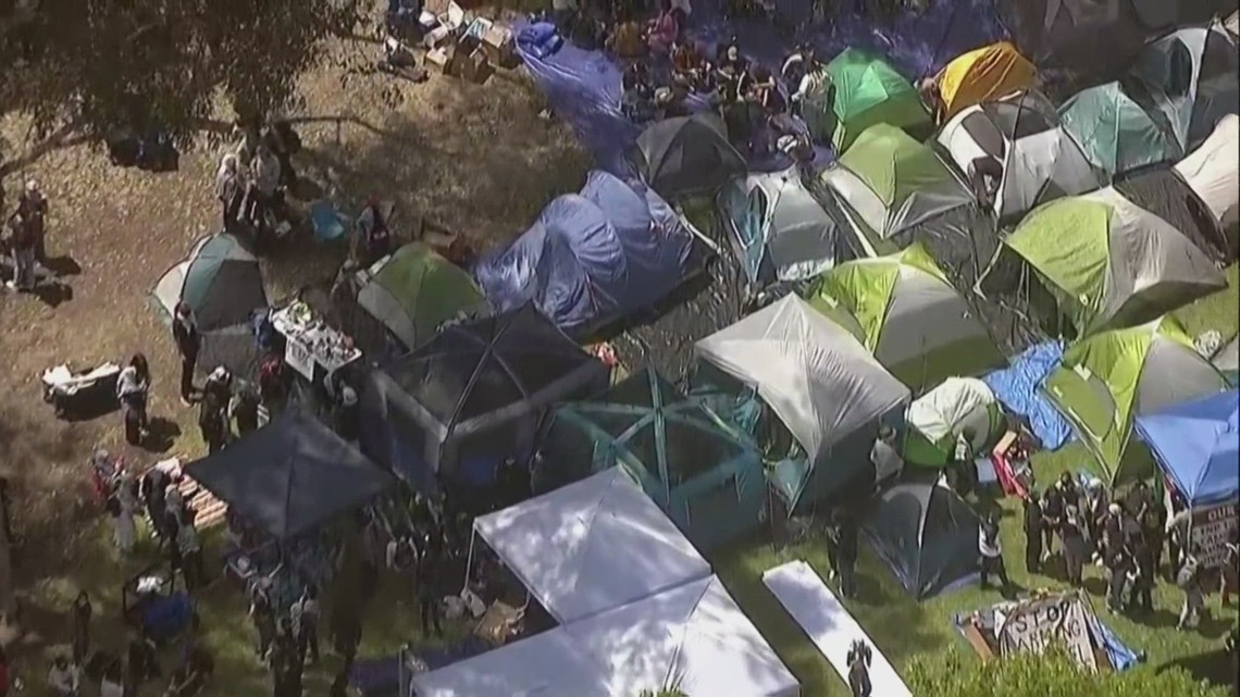 UCSD students establish encampment, USD students lead Gaza memorial [Video]