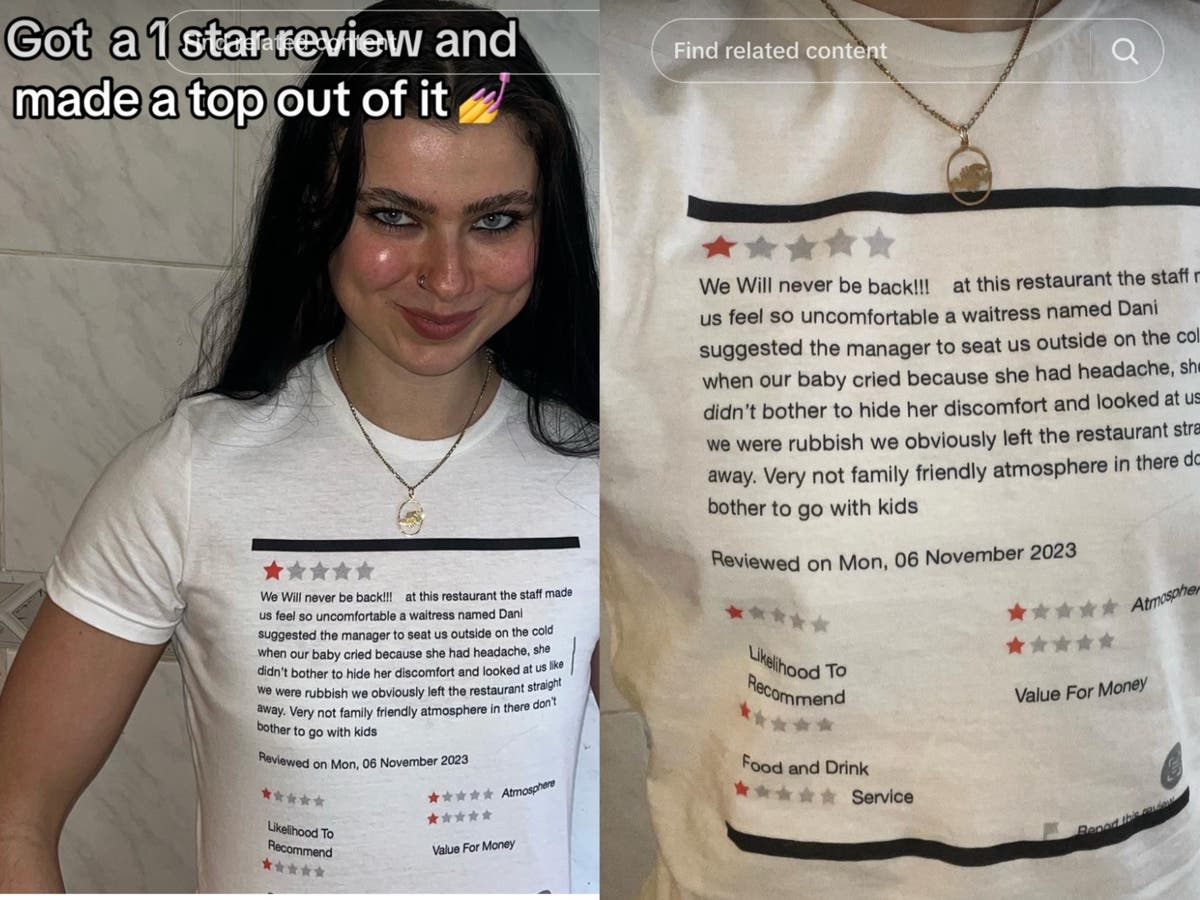 Waitress wears her one-star review as a T-shirt [Video]