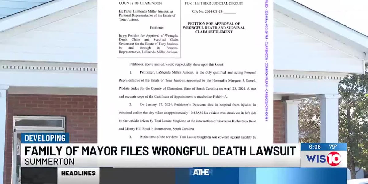 Family of former Summerton Mayor files wrongful death lawsuit following deadly crash [Video]