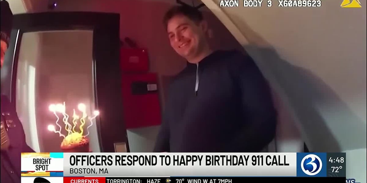 BRIGHT SPOT: Massachusetts police officers surprise man on his birthday [Video]