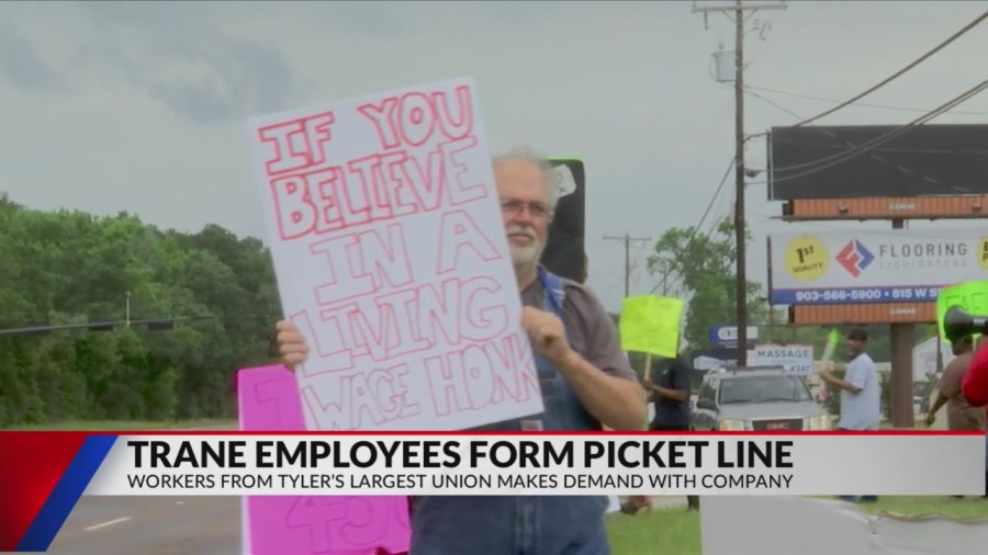 Trane employees hold informational picket [Video]