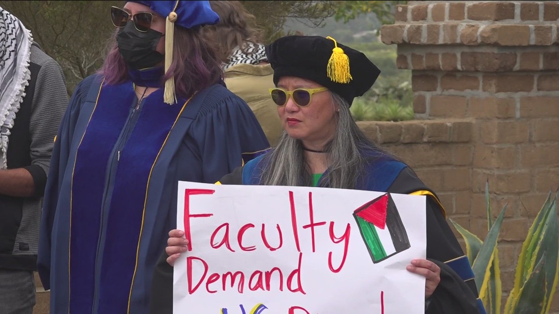 Two UCSD professors arrested in protests march on chancellor’s house [Video]