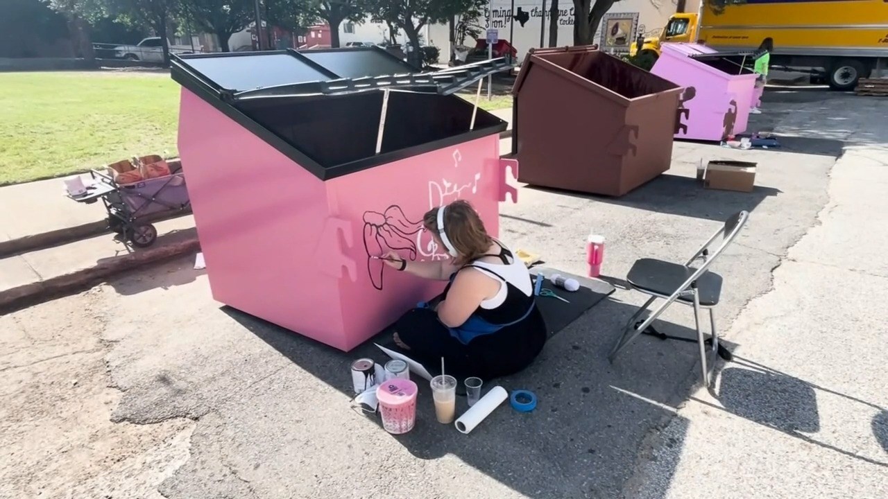 Local artists showcase skills on downtown Denison dumpsters – KTEN [Video]