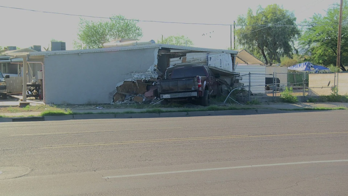 Truck crashes into Phoenix home, narrowly misses sleeping baby [Video]