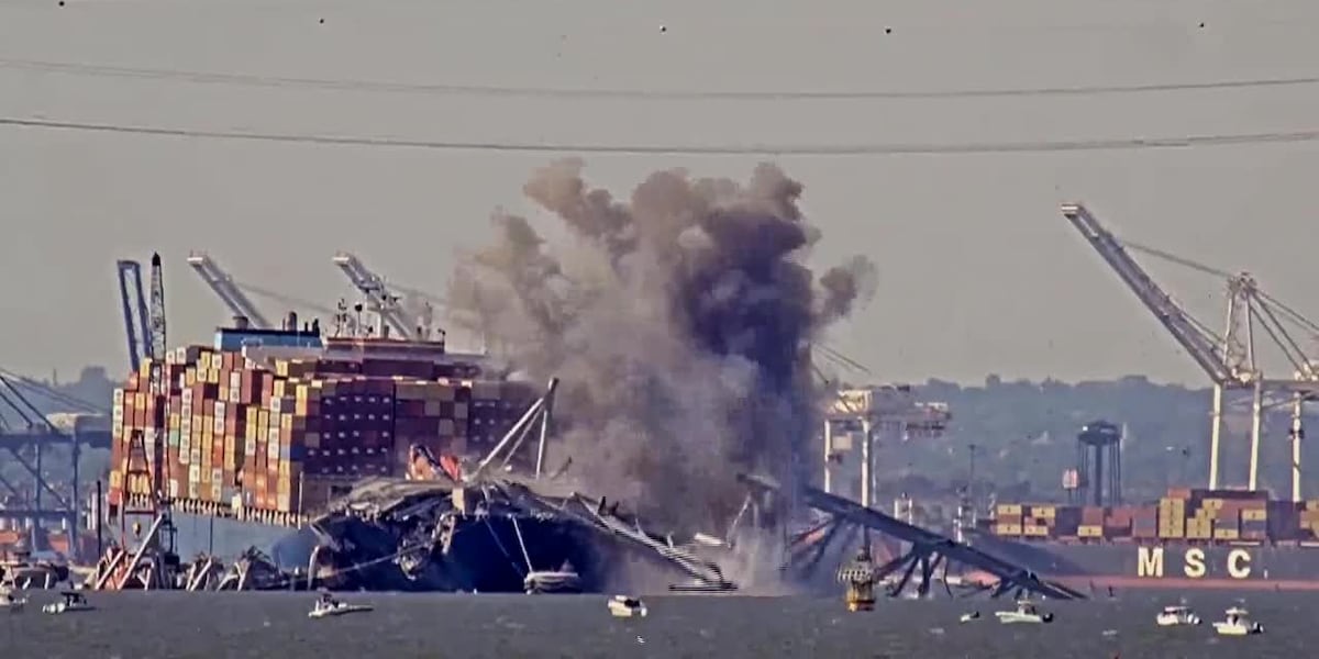Key Bridge demolition: Explosives used to bring debris down [Video]