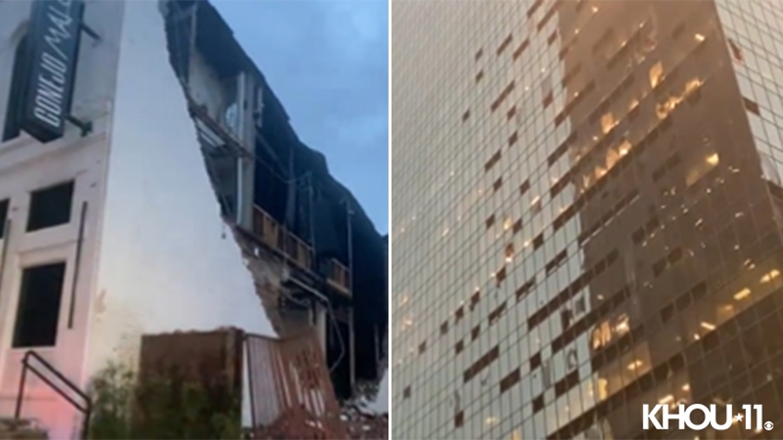 Video: Storm causes damage in downtown Houston [Video]