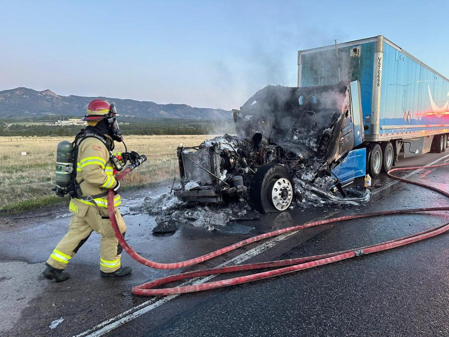 Semi truck fire closes I-25 southbound on Friday [Video]