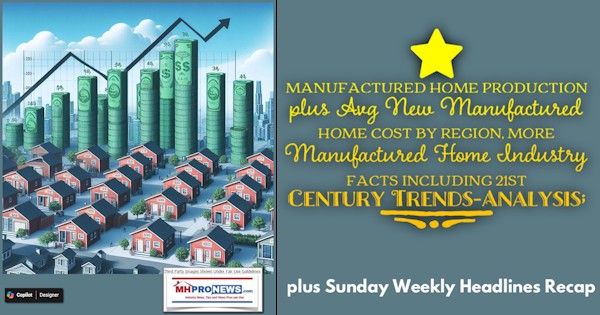 Manufactured Home Production plus Avg New Manufactured Home Cost by Region, More Manufactured Home Industry Facts Including 21st Century Trends-Analysis; plus Sunday Weekly Headlines Recap [Video]