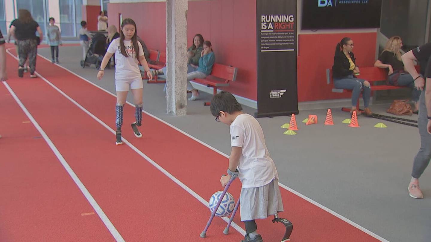 Running is a Right gifts young amputee patients at Shriners Hospital free prosthetic limbs  Boston 25 News [Video]