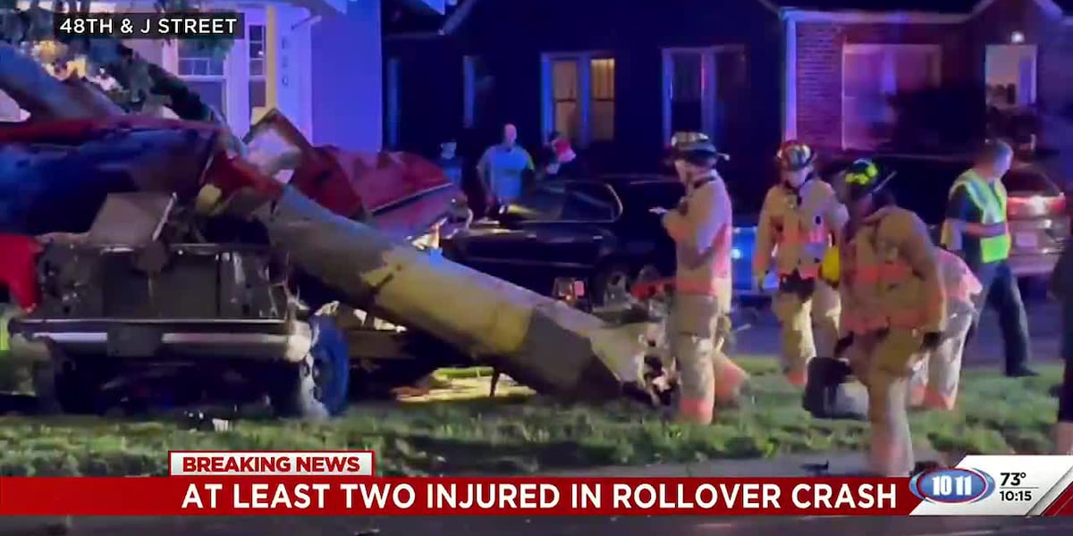 Serious two-vehicle crash near 48th & J leaves large area of damage [Video]