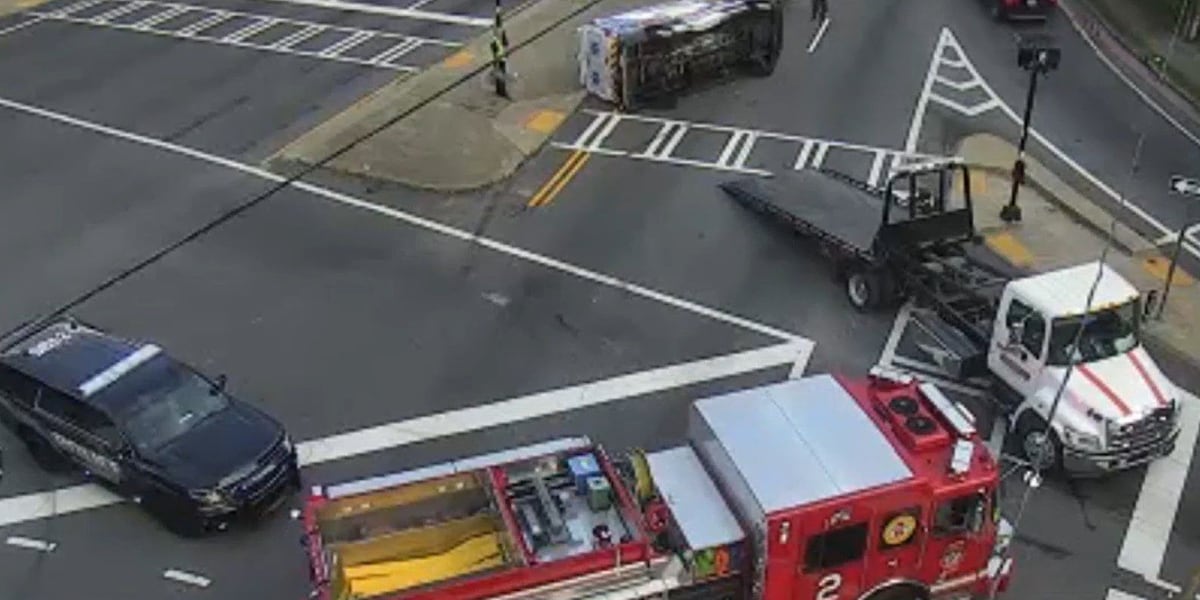 Ambulance overturns after being hit by truck, DeKalb police say [Video]
