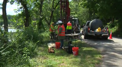 Crews collecting soil samples in Mill Creek for sewage project [Video]