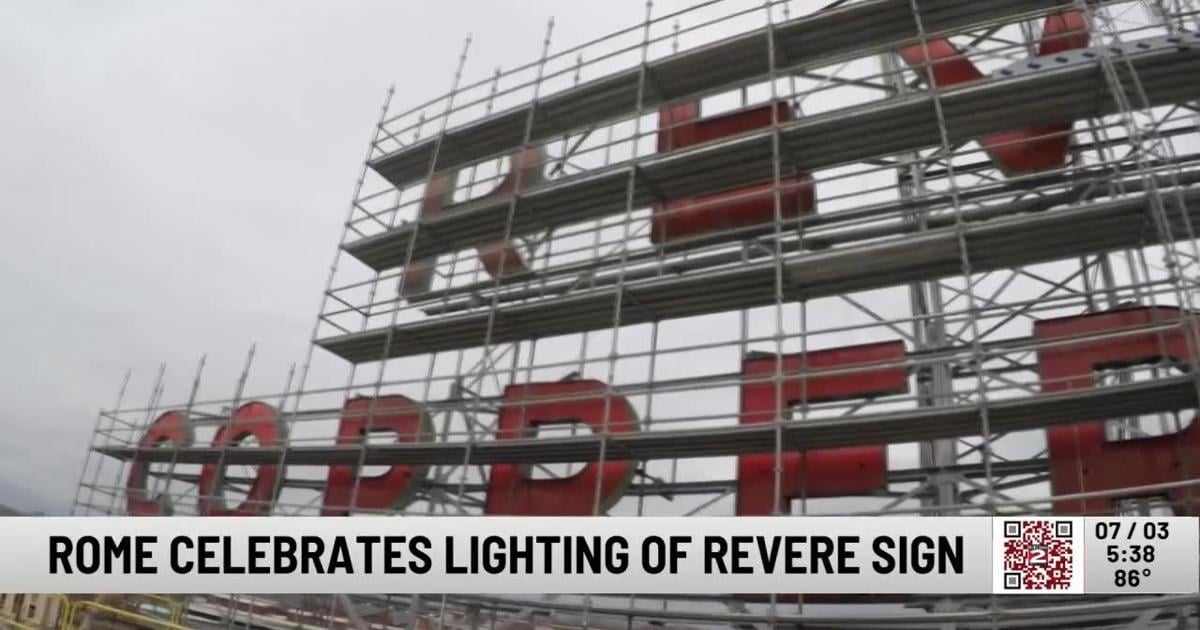 Rome Celebrates Lighting of Revere Sign | Local [Video]