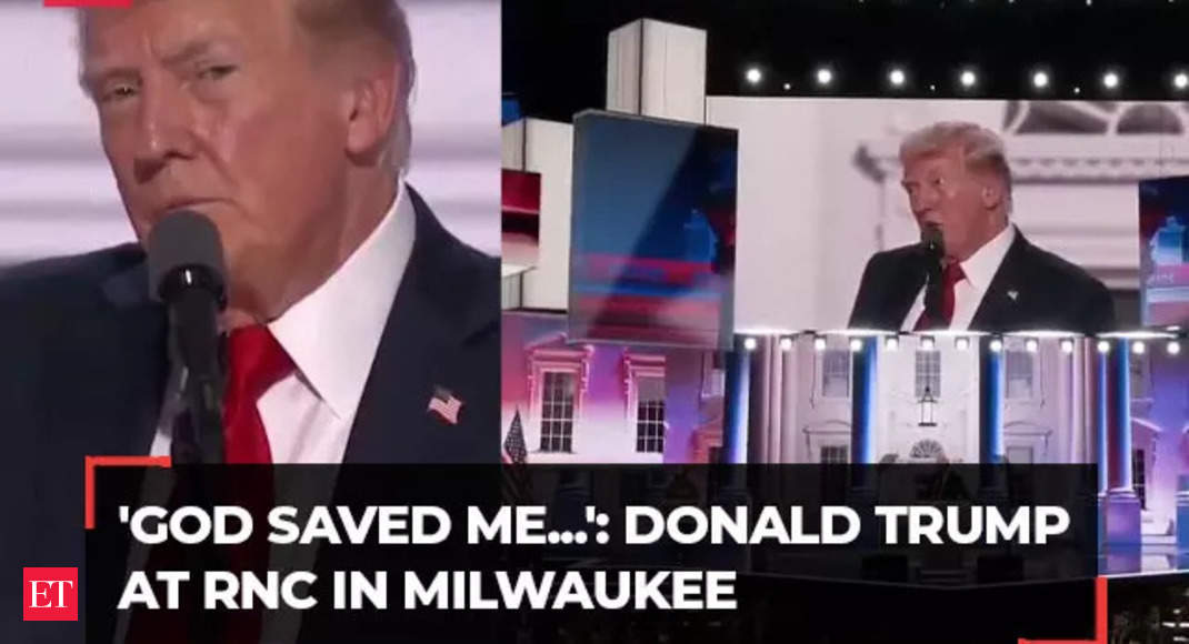 ‘God saved me…,’ says Donald Trump, pitches himself as President for ‘all of America’ – The Economic Times Video