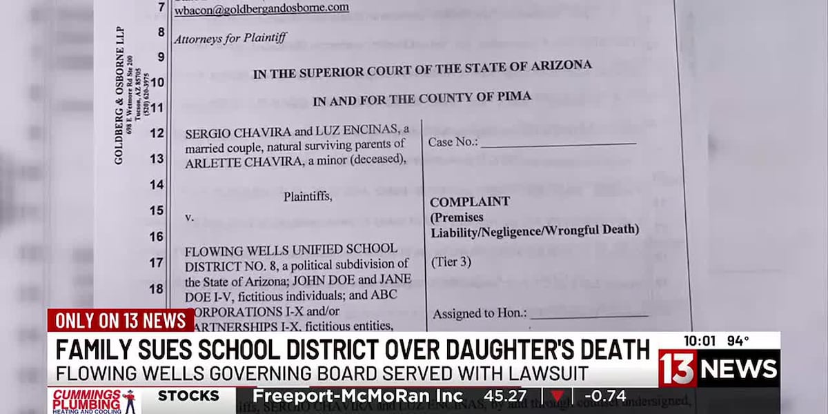 Family files lawsuit against Flowing Wells Unified School District over daughters death [Video]