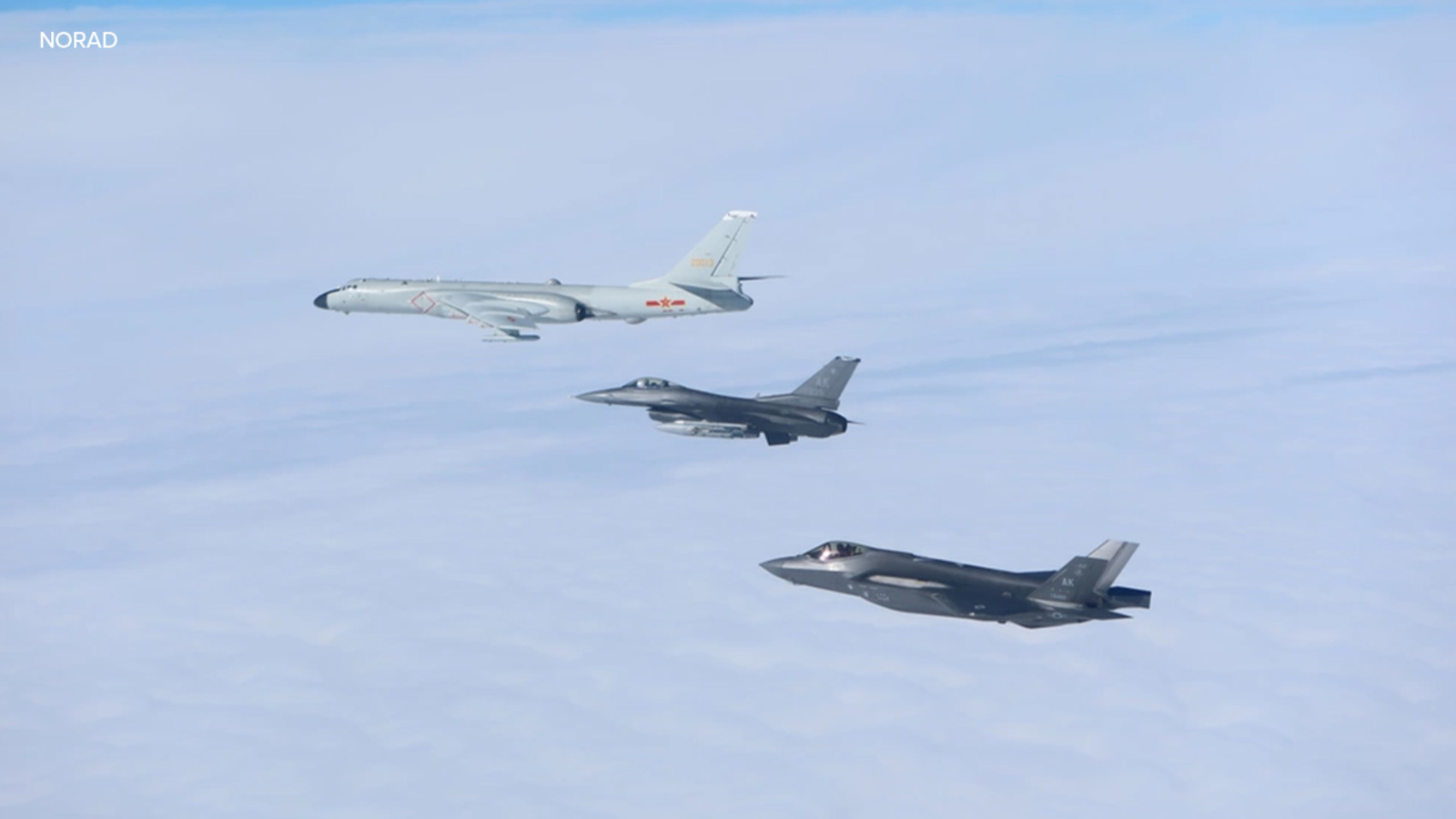 NORAD releases photos of Russian and Chinese bombers intercepted off of Alaska [Video]